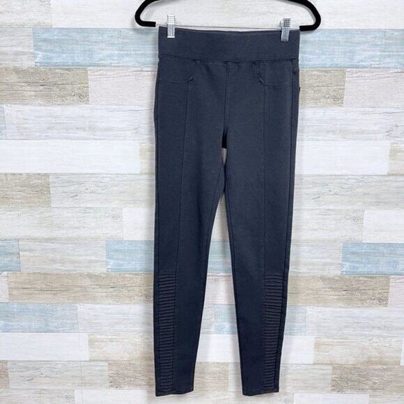 AMERICAN EAGLE Ribbed Moto Leggings Dark Gray Mid Rise Womens XS - Picture 1 of 7